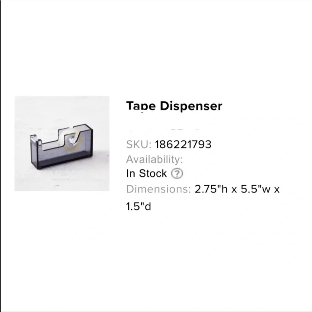 Z Galleris tap dispenser size 2.25” by 5.5” by 1.75”